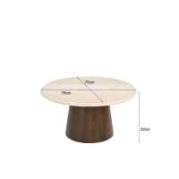 Bottecino bijzettafel ø75 cm - donkerbruin/beige