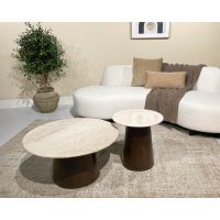 Bottecino bijzettafel ø45 cm - donkerbruin/beige