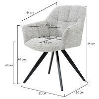 Livingfurn Tommy draaibare eetkamerstoel bisque - oasis