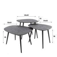 Kiran organische salontafels - set van 3 - metallic - grijs - OUTLET B