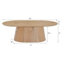 Novero salontafel ovaal 120 cm - naturel
