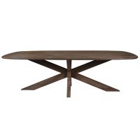 Lissabon eettafel Deens ovaal 240 cm - donkerbruin