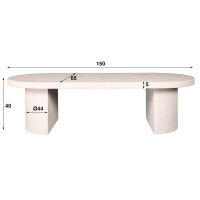 Fraaai Katie salontafel 150 arch stone - marmer composiet - OUTLET B