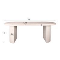 Katie eetkamertafel arch stone 215x90cm - marmer composiet