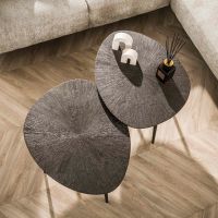 Daisy salontafel metaal organisch set van 2 - brons donkerbruin