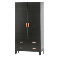 Dian garderobekast grenen diep zwart 180 cm van het woonmerk Woood