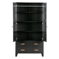 Dian garderobekast grenen diep zwart 180 cm van het woonmerk Woood