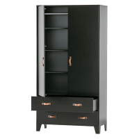 Dian garderobekast grenen diep zwart 180 cm van het woonmerk Woood