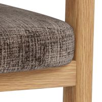 Nøra Pippa armstoel | zwart metaal onderstel | stof Juto - bruin