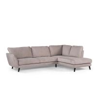 Vurna Collin 3-zits hoekbank rechts stof - beige/poot zwart