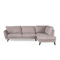 Vurna Collin 3-zits hoekbank rechts stof - beige/poot zwart