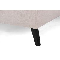 Aida 3-zits U-bank links stof - beige/poot zwart