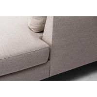 Darcy 3-zits U-bank rechts stof - beige/poot eiken