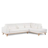 Cleo 3-zits hoekbank rechts stof - naturel