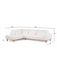 Cleo 3-zits hoekbank rechts stof - naturel