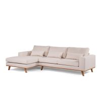 Vurna Grande 3-zits hoekbank links stof - beige