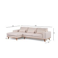 Vurna Grande 3-zits hoekbank links stof - beige