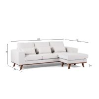 Vurna Melva 3-zitsbank L+R stof - beige