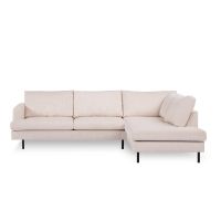 Lois 3-zits hoekbank rechts stof - beige