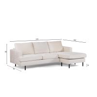 Aubrey 3-zitsbank L+R stof - champagne