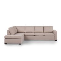 Mitch 3-zits hoekbank links stof - beige