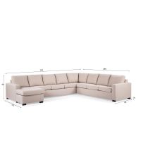Lolita 7-zits hoekbank L+R, stof - beige