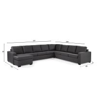 Vurna Lolita 7-zits hoekbank L+R, stof - antraciet