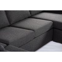 Dortmund 6-zits hoekbank L+R stof - antraciet