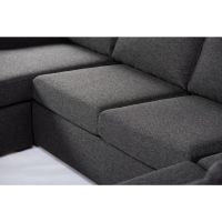 Dortmund 6-zits hoekbank L+R stof - antraciet