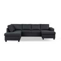 Nola 3-zits hoekbank links stof - antraciet