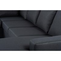 Nola 3-zits hoekbank links stof - antraciet