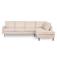 Vurna David 3-zits hoekbank rechts ribstof - beige