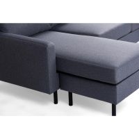 Nola 3-zitsbank L+R stof - donkergrijs