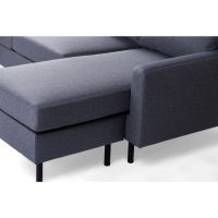 Nola 3-zitsbank L+R stof - donkergrijs