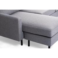 Vurna Nola 3-zitsbank L+R stof - grijs