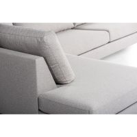 Cover 3-zits hoekbank links stof - grijs