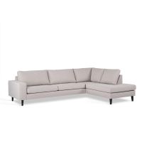 Cover 3-zits hoekbank rechts stof - grijs