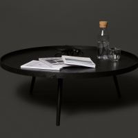 Mesa bijzettafel hout zwart 36xø100 cm van het woonmerk Woood
