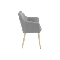 Nøra Lilie armstoel | wit oak onderstel | stof Corsica - lichtgrijs