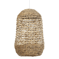 Tripoli hanglamp Ø37.5x58 cm rotan naturel/wit van het woonmerk Light & Living