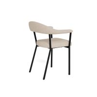 Nøra Lievy armstoel | zwart metaal onderstel | stof Apia - zand
