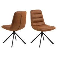 Nøra Noira draaistoel | zwart metaal onderstel | stof Kentucky - cognac