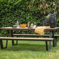 Arezzo picknickset rechthoek polywood teaklook