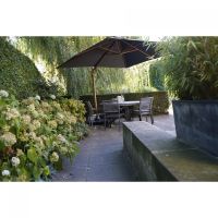 Zweefparasol VirgoFlex houtlook Ø3,5mtr - grijs