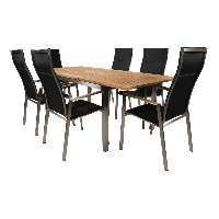 Stapelstoel hoge rug Marmaris RVS - zwart