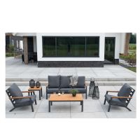 Donnan loungeset aluminium/bamboo grijs