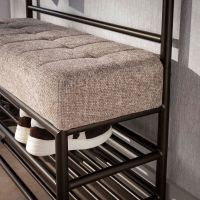 Odell garderobe bank 6+5 haken - bruin