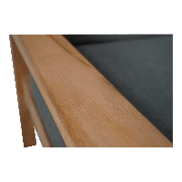 Teak loungebank teak 124cm + kussen