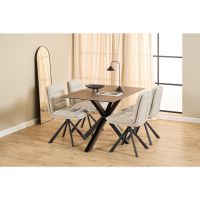 Nøra Olin draaistoel | zwart metaal onderstel | stof Alea - beige