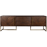 Class dressoir laag MDF 45x180x60 cm bruin/goud van het woonmerk Dutchbone